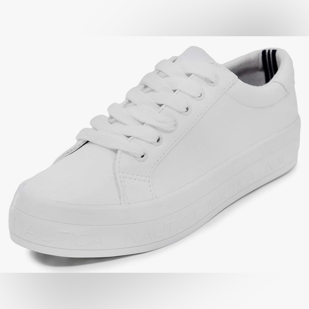 New! Never Worn! Chic Nautica White Sneaker - Steam (Lace-Up/Slip On). Size 6.5